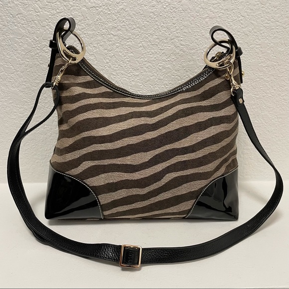 Dooney & Bourke ⭐️ NIKKI T'MORO Jacquard Zebra Stripe Hobo Tote - Picture 4 of 8